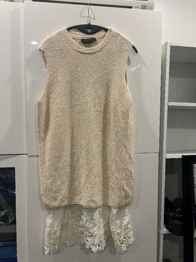 Zara Sweater dress with lace trim